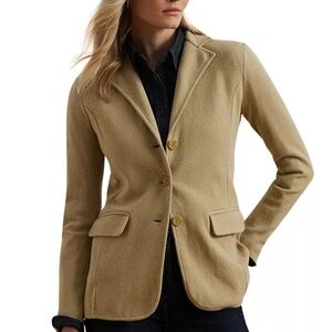 LAUREN RALPH LAUREN Sweater Knit Cotton Blend Blazer CURRENT FALL Collection, M